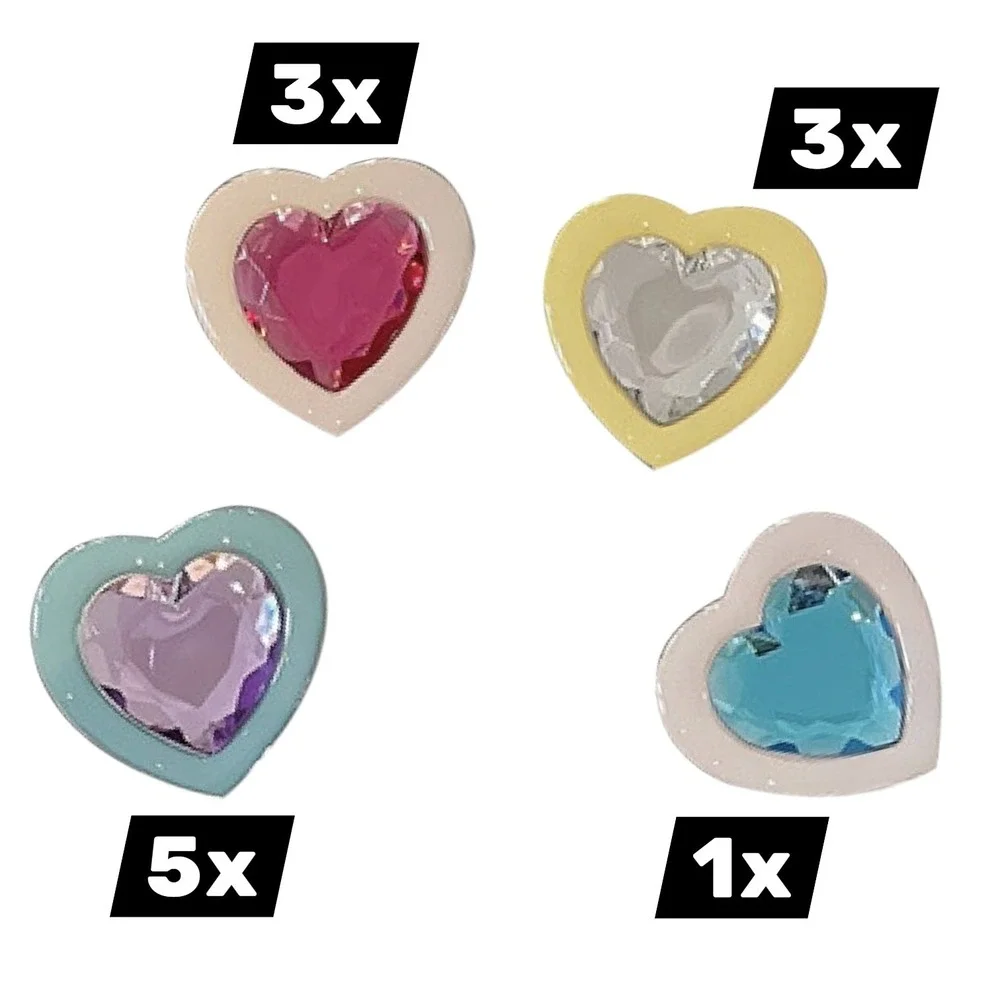 Bulk Lot 12x Heart Gemstone‎ Pop-Up Phone Grip Accessory Bundle Resale Wholesale